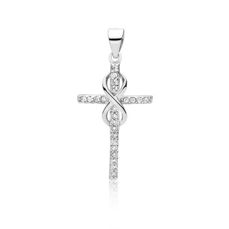 Pandantiv cruciulita argint cu aripi si pietre DiAmanti HP081-AS (Argint 925‰ 2 g.)